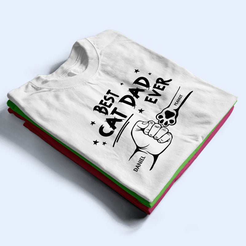 Best Dog Dad Ever Paw Fist Bump - Personalized T Shirt