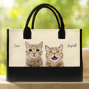 Custom Photo Cat Mom Dog Mom - Personalized Canvas Tote Bag