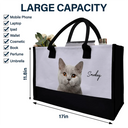Custom Photo Cat Mom Dog Mom - Personalized Canvas Tote Bag