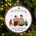 Family, Parents, Gift For Kids, Pet Lovers, Dog Lovers, Cat Lovers - Merry Christmas Family With Pets - Personalized Custom Shaped Wooden Ornament