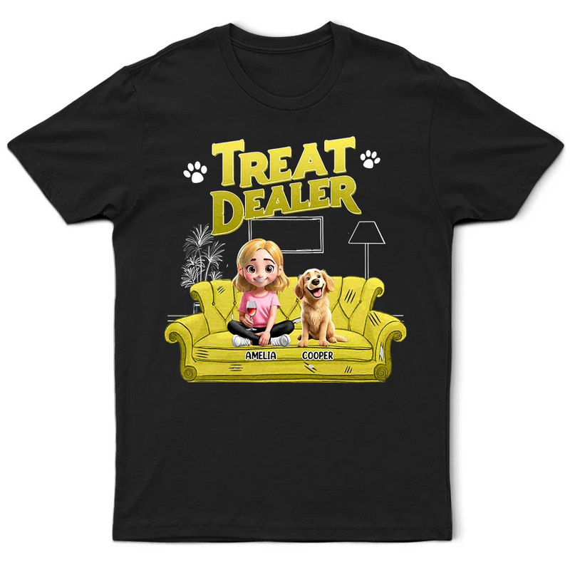 Dog Lovers,Dog Mom,Dog Dad,Gift For Yourself - Treat Snack Dealer 3D Effect Dogs - Personalized T Shirt