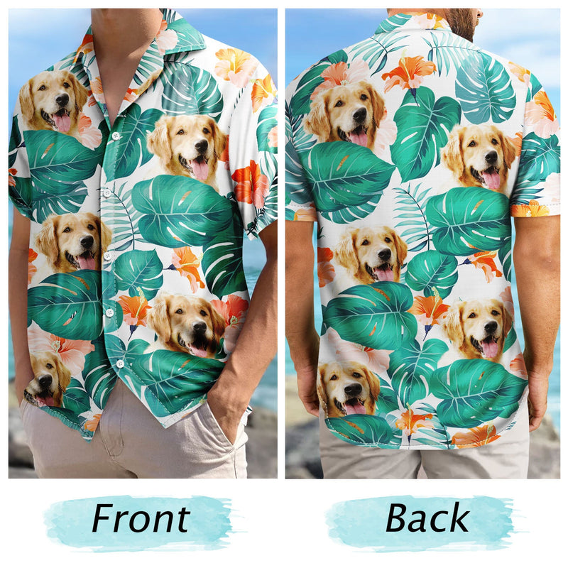 Custom Photo Funny Pet Faces - Gift For Men, Dog And Cat Lovers - Personalized Custom Hawaiian Shirt
