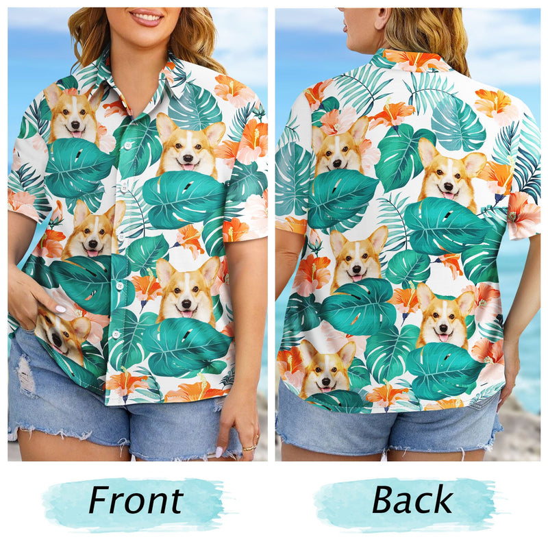 Custom Photo Funny Pet Faces - Gift For Men, Dog And Cat Lovers - Personalized Custom Hawaiian Shirt