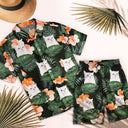 Custom Photo Funny Faces Of Our Pet Family - Personalized Hawaii Set Shirt And Shorts