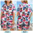 Custom Photo Funny Faces Of Our Pet Family - Personalized Hawaii Set Shirt And Shorts