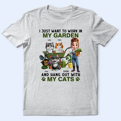 Work In My Garden And Hang Out With My Cats 3D Cartoon - Personalized T Shirt