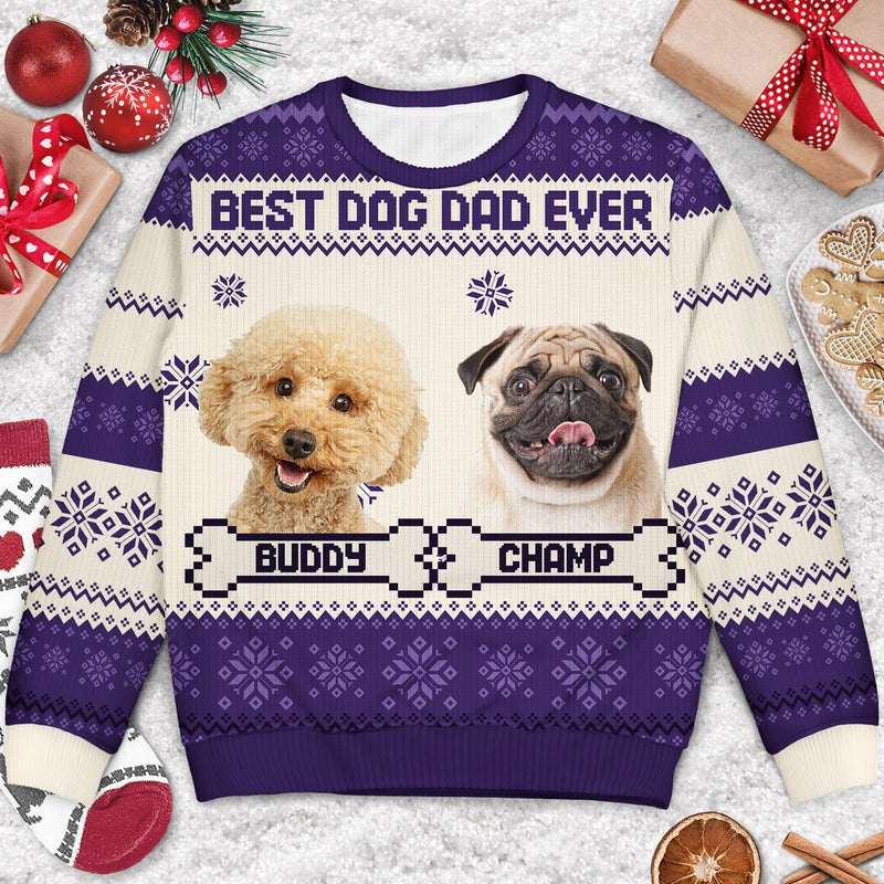 Custom Photo Funny Pet Face Best Dog Mom Ever - Personalized Unisex Ugly Sweater