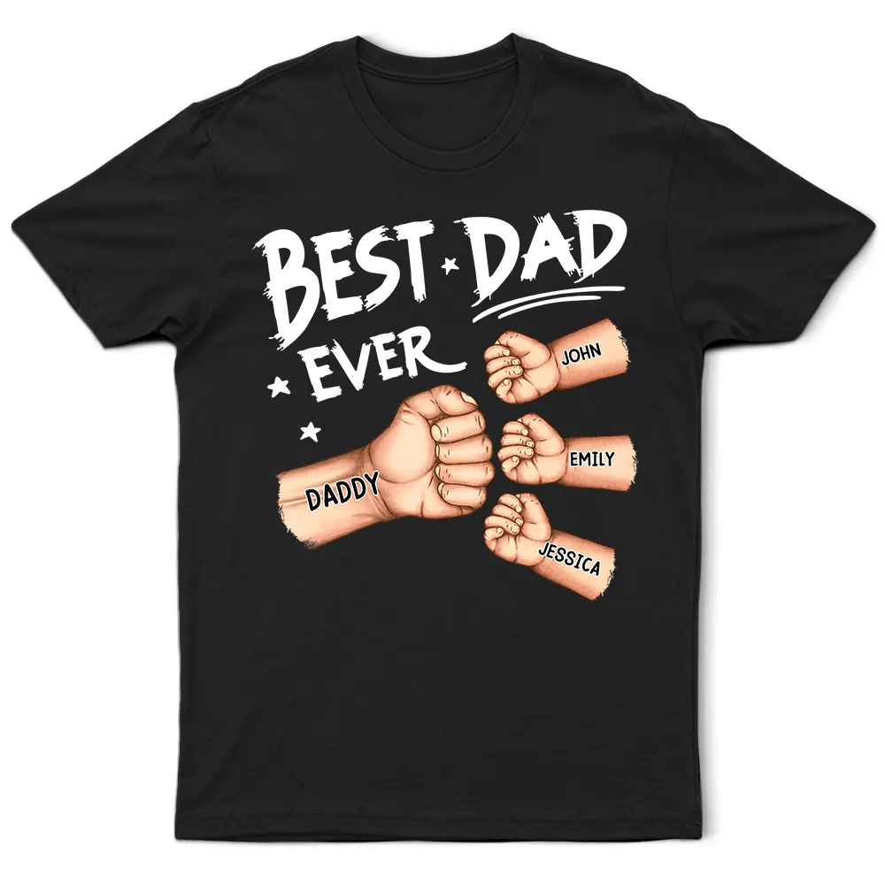 Fist Bump Best Dad Grandpa Ever - Personalized T Shirt