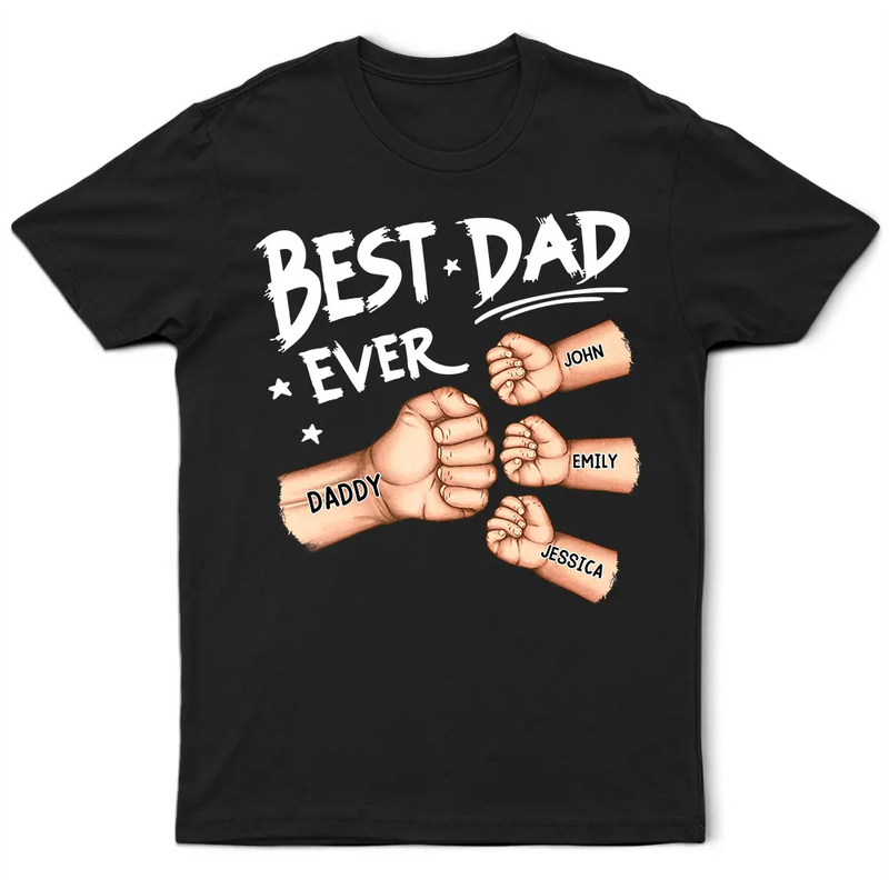 Fist Bump Best Dad Grandpa Ever - Personalized T Shirt