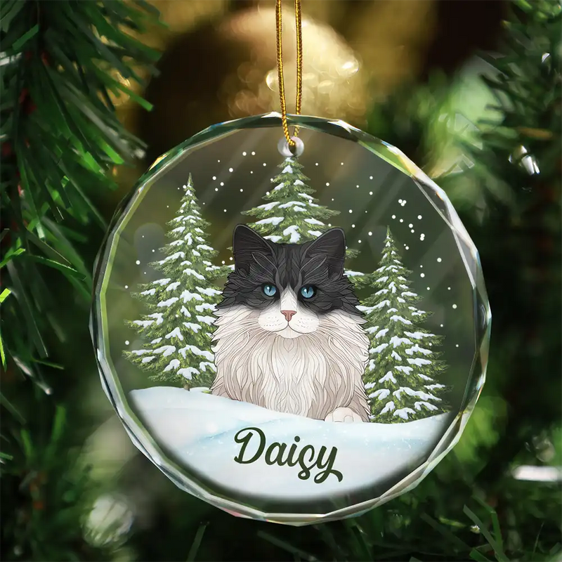 Best Friend For Life Christmas Pet Memorial - Personalized Circle Glass Ornament