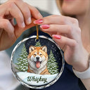Best Friend For Life Christmas Pet Memorial - Personalized Circle Glass Ornament