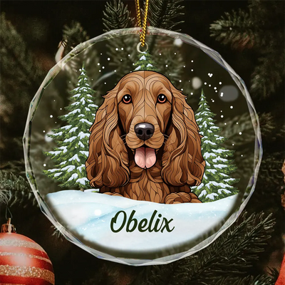 Best Friend For Life Christmas Pet Memorial - Personalized Circle Glass Ornament