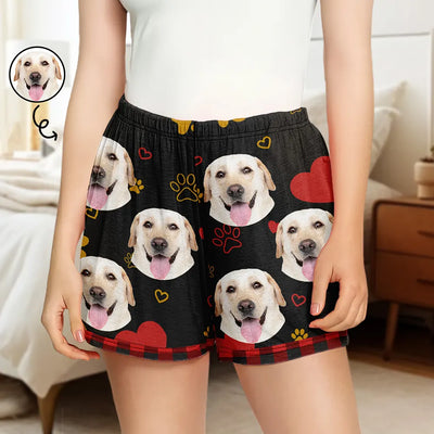 Custom Photo Dog Cat Dad Mom - Personalized Pajama Shorts