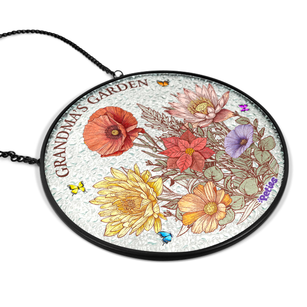 Peties Grandma Garden Stained Glass Window Hanging Suncatcher
